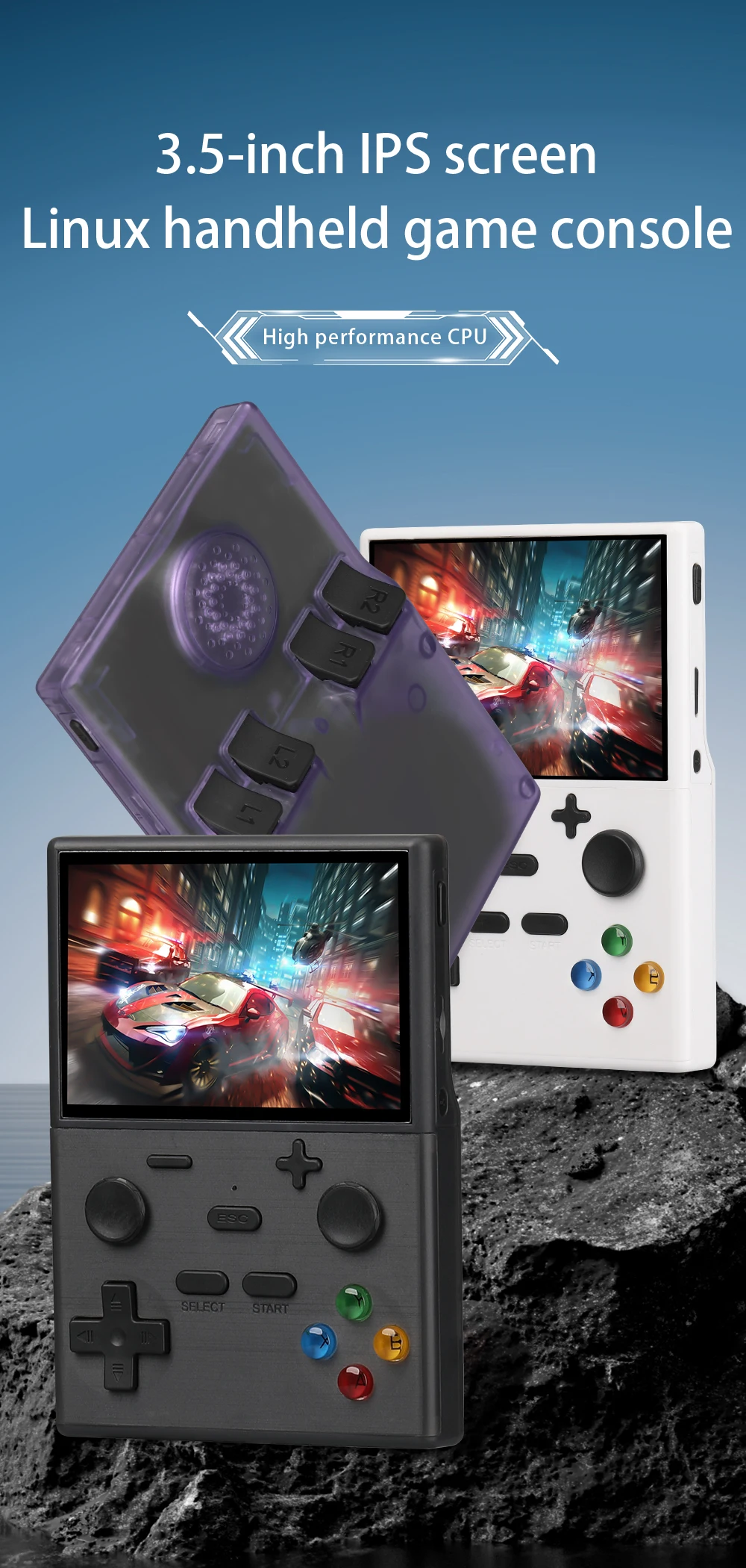 وحدة تحكم ألعاب محمولة XGB35 40000 + بطارية ألعاب 2000 مللي أمبير في الساعة 3.5 بوصة IPS شاشة نظام لينكس وحدة تحكم مزدوجة ألعاب أطفال هدية