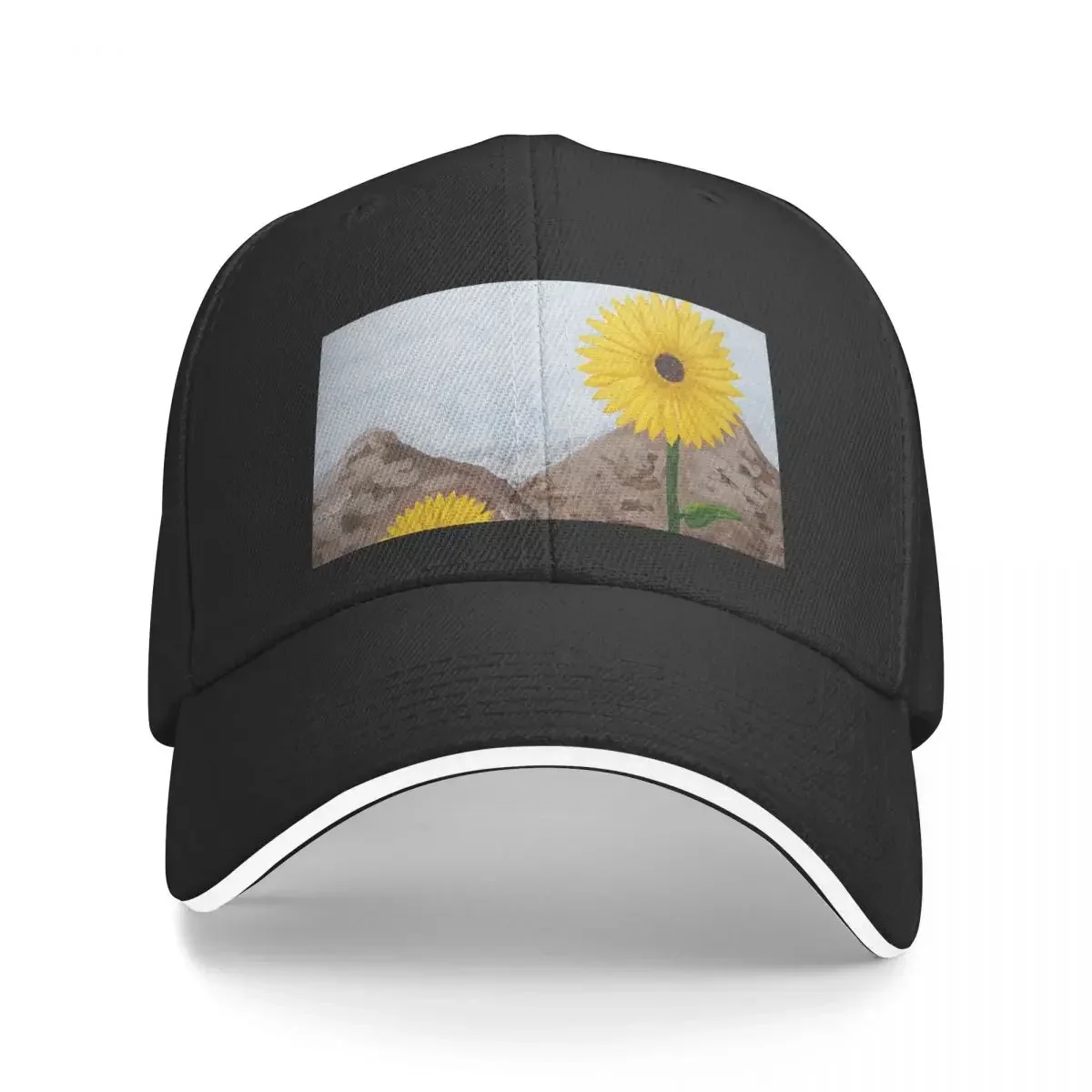 

Block Sunflowers- Acrylic Baseball Cap Snap Back Hat Golf Wear Golf Women Men's