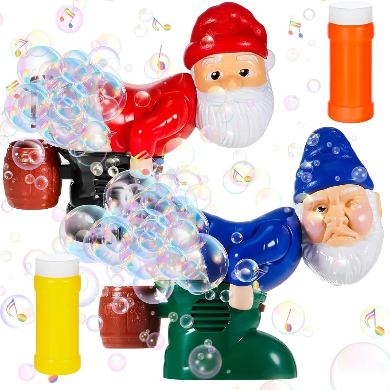 Natal automático gnomos bolha soprando máquina papai noel máquina de bolha engraçado claus peido brinquedo presente de natal para interior ao ar livre