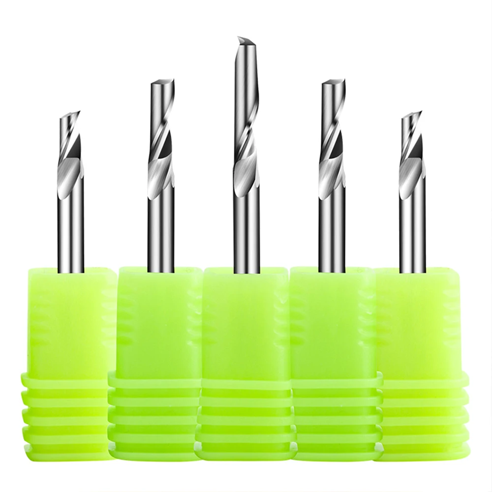 

Vsharp 3.175mm Shank 1 Flute Milling Cutter for Polishing Aluminum Tungsten CNC Engraving Tool End Mill Cutter for Aluminum