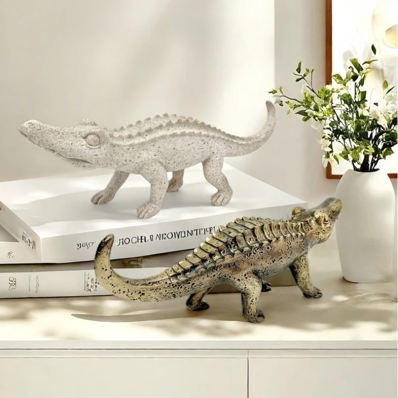 Crocodile Statue Resin Crocodile Office Desktop Decoration Creative Cute Sculpture Home Decoration