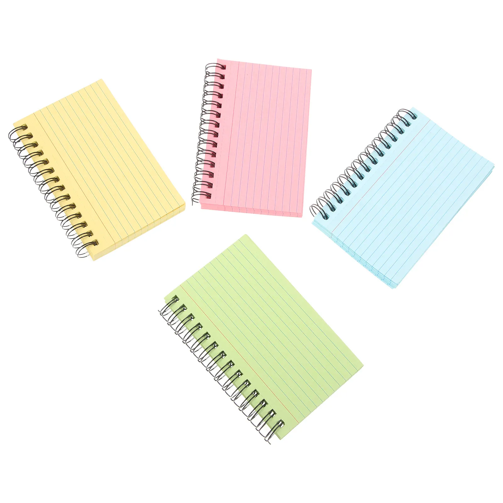 4Pcs Office Coil Notepad Portable Compact Size Multi-Function Writing Pad Thickened Pages Fashionable Minimalist Design Note