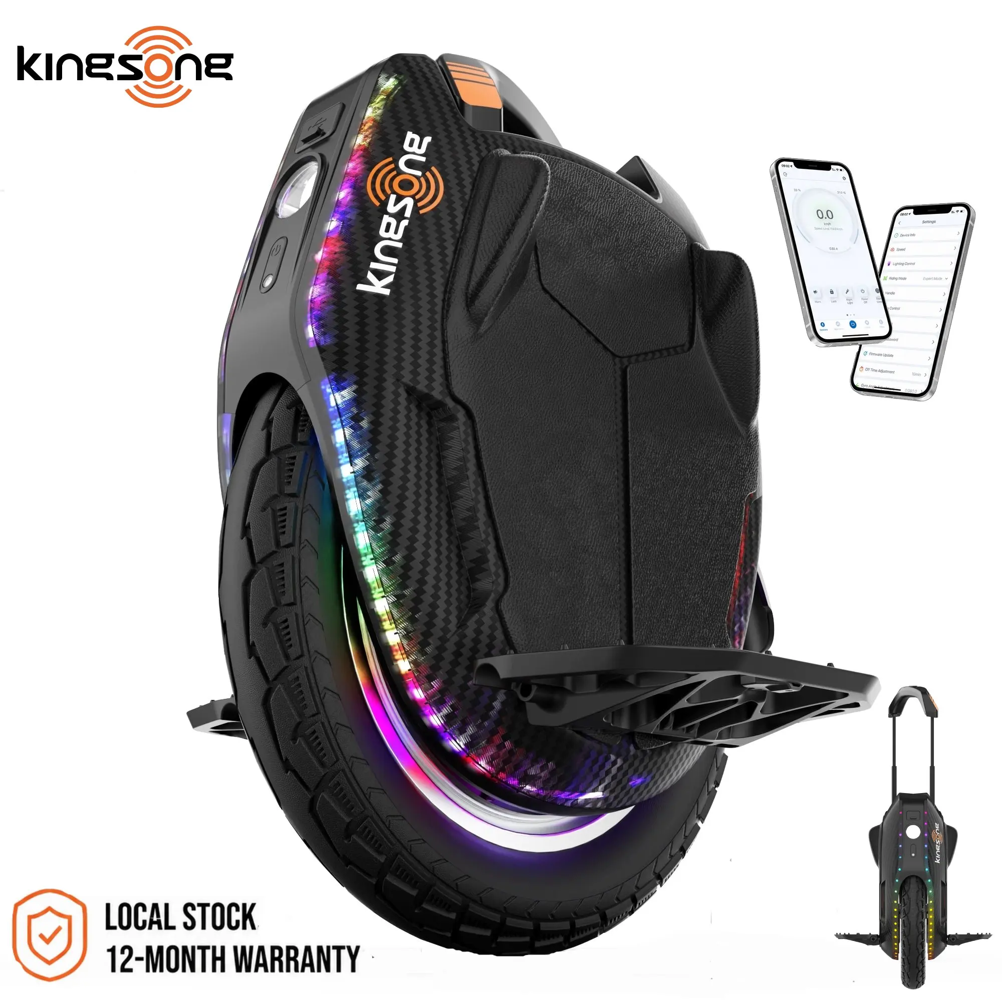 Kingsong 2200W Electric Unicycle 60km/h Speed 150KM Range High Torque 84V 1554Wh Battery Smart App Self Balancing City Commuter Wheel for Adults