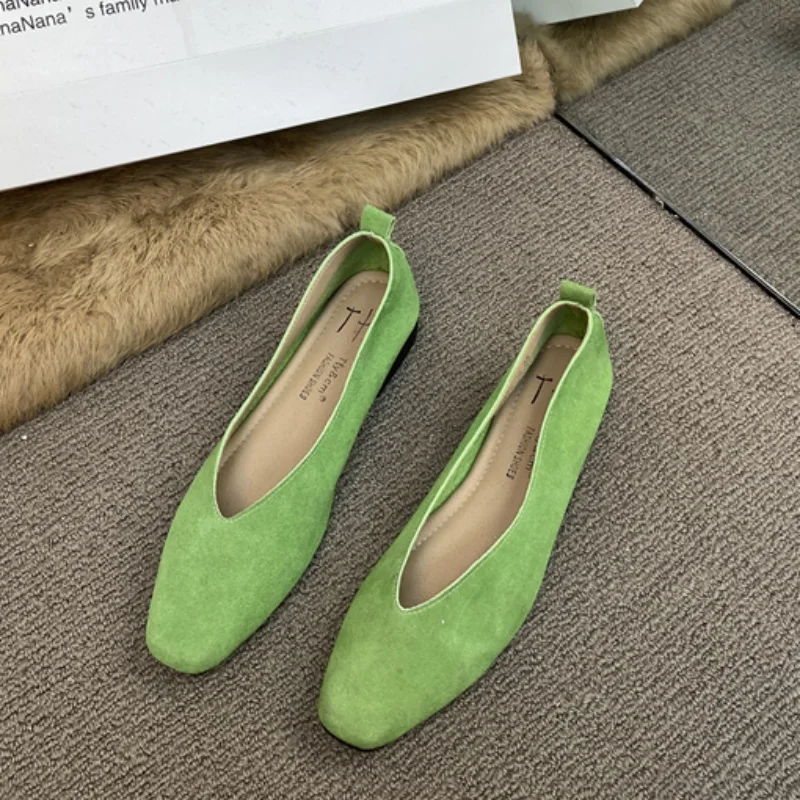 Bailamos-Ballerines Carrées Rouges et Souples pour Femme, Chaussures de Soirée Décontractées, Vintage