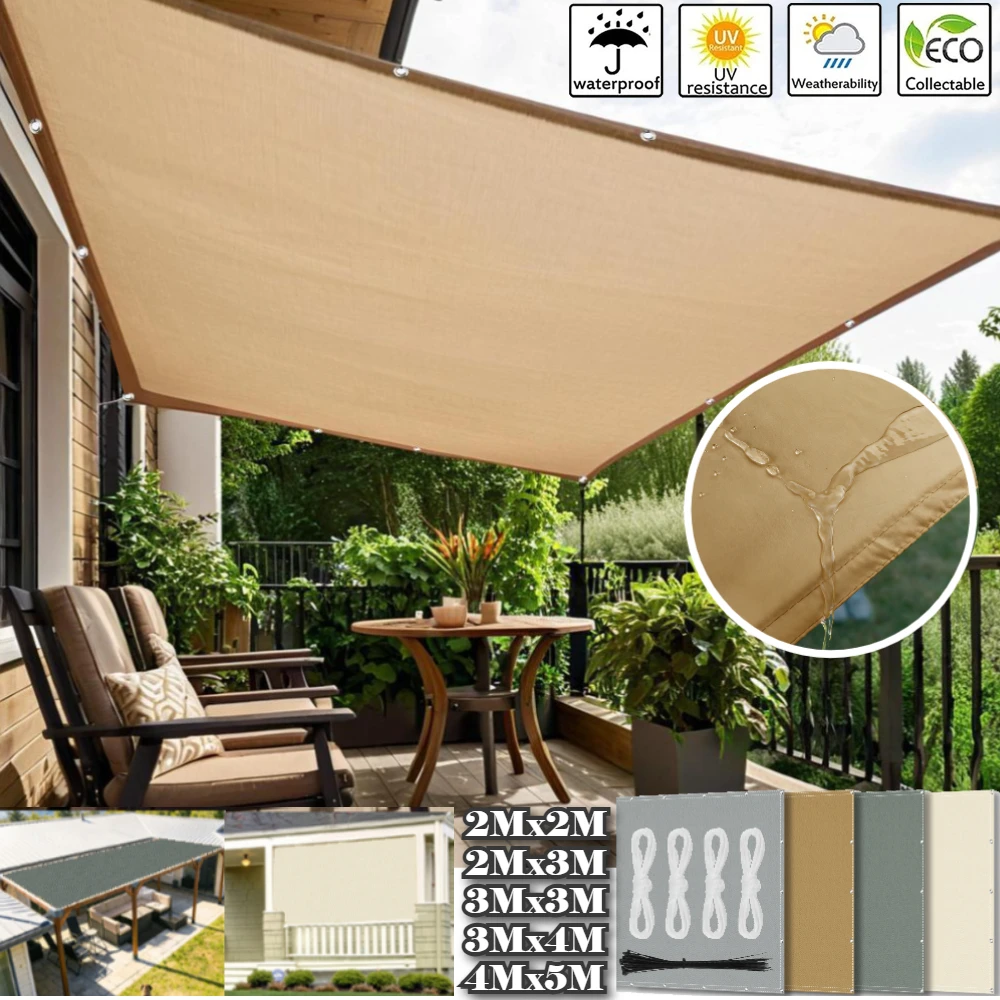 Sun Shade Cloth with Grommets Pergola Shade Cover Canopy Mesh Tarp Sun Screens for Patio Outdoor Garden Deck Backyard