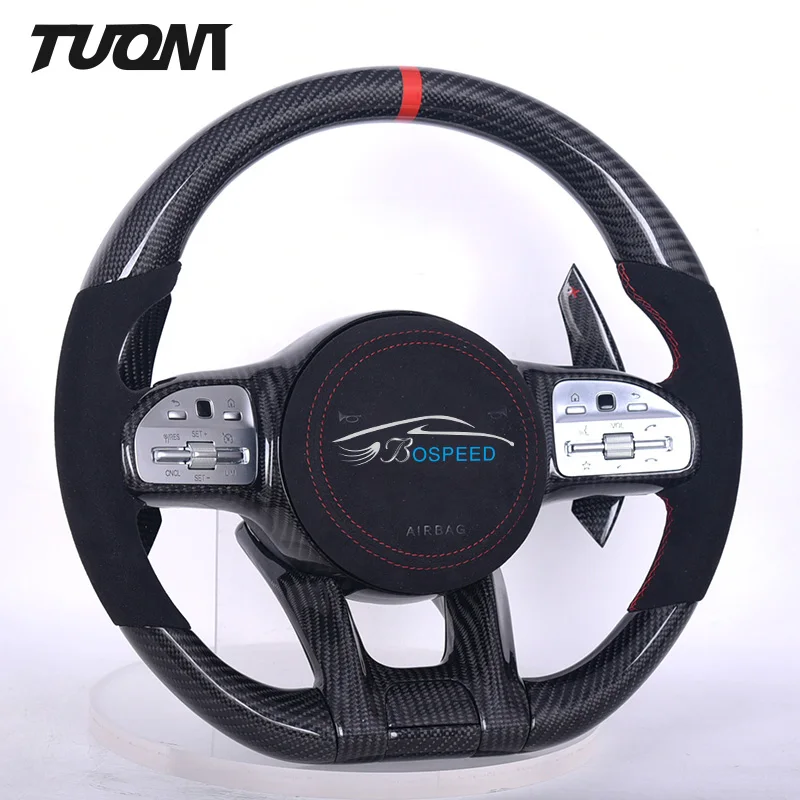 

Upgrade Leather Carbon Fiber Led Steering Wheel For Mercedes Benz W205 AMG W212 W213 CLA C300 W211 W222 Sports Cars Paddles