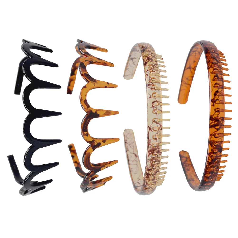 

Набор из 4 премиальных пластиковых заколок для волос унисекс, аксессуары для повязок на голову, противоскользящие, стильные, для создания аккуратного образа, для длинных волос