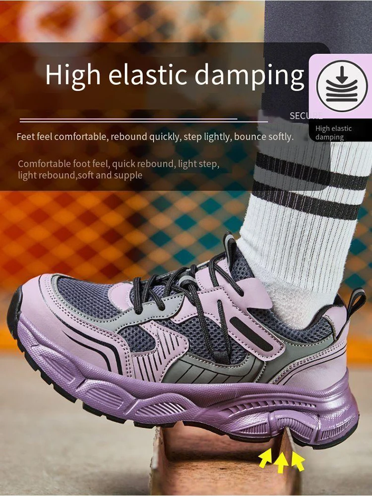 Women's Labor Protection Shoes Steel Toe Anti Smashing Anti Piercing Lightweight Breathable  Safe Protective Work shoes