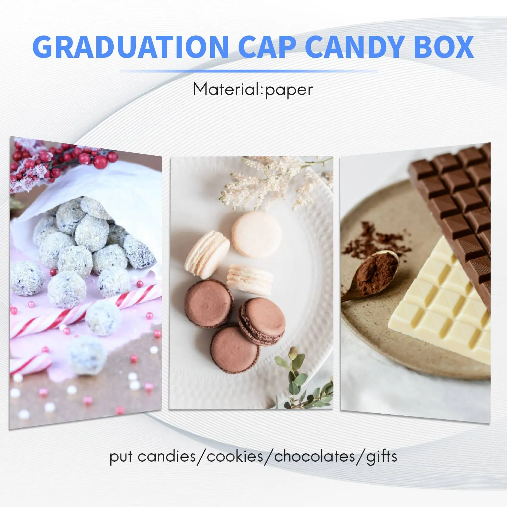 ADP-Graduation Decorations 50PCS Graduation Candy Box DIY Grad Cap Box for Graduation Gift Graduation Favors Decor