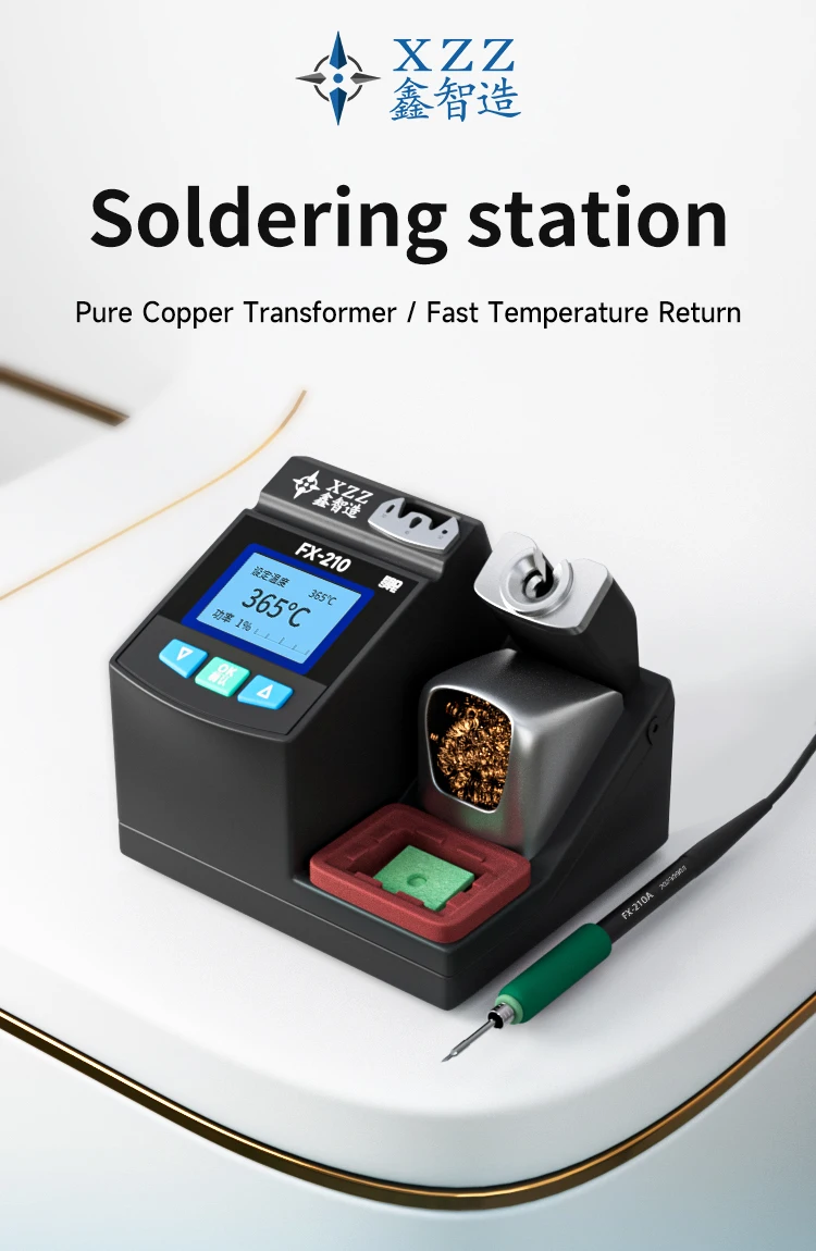 

XZZ FX-210 Intelligent Soldering Station 30W 2S Fast Heating C210 Solder Tips Station for PCB BGA Welding T210 Soldering Repair