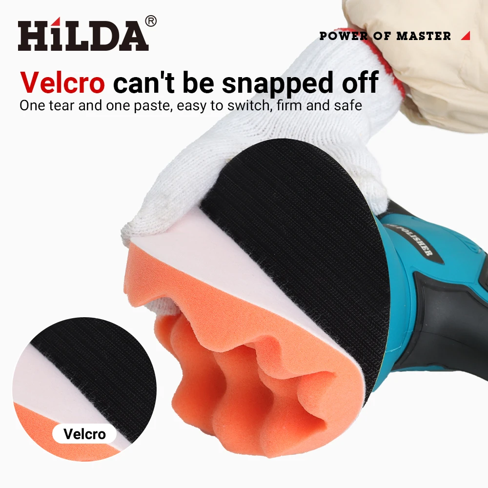 HILDA Car Polisher 6 Gears Digital Display Cordless Electric Polisher Auto Car Waxing Polishing Machine For Makita 21V Battery