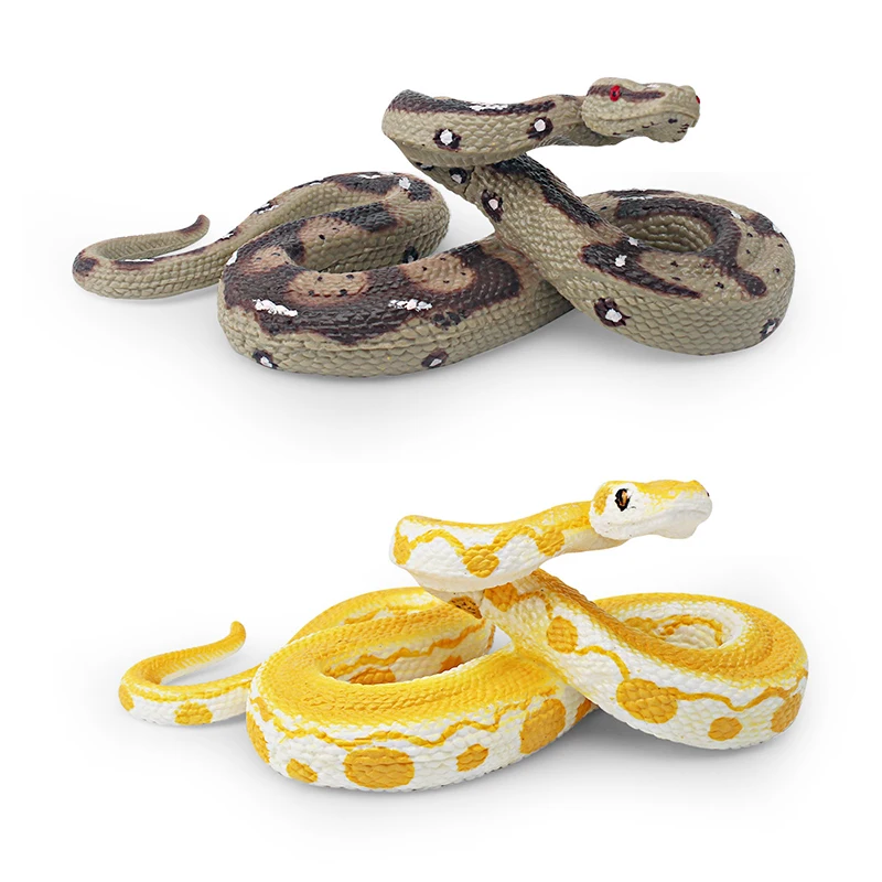 Simulation Reptile Boa Model Children Cognitive Toys Realistic Golden Python Boa Decorative Ornaments Scary Toys Festival Gifts