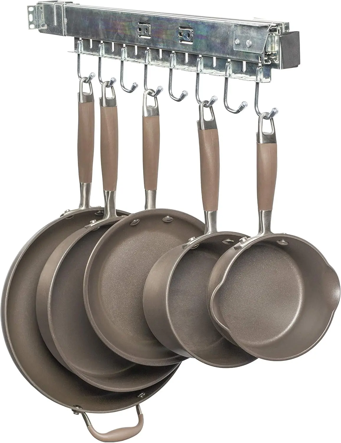 Pull Out Cabinet Pot & Pan Organizer, Holds A Complete Set Including Lids, USA Patented, Solid Steel with Soft Close Slide