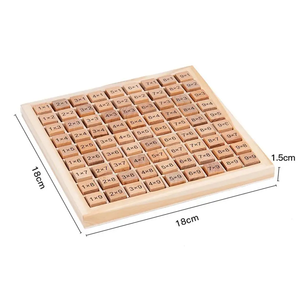 Montessori Educational Wooden Toys for Kids Children Toddlers Toys 9x9 Multiplication Table Math Arithmetic Teaching Aids