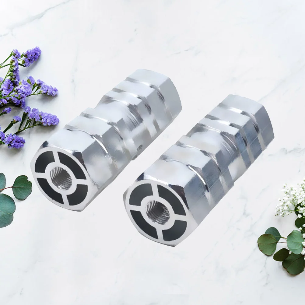 

1Pair Bike Peg Stunt Aluminum Alloy Sturdy Pedal Accessory Mountain Bike Footpeg Shifter Protector Silver Alloy Peg Stunt
