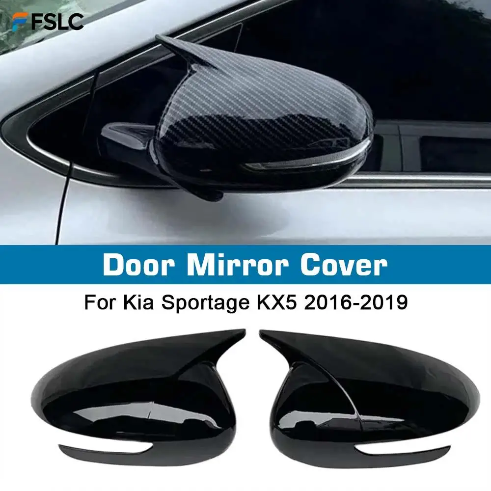 

⭐Genuine⭐ Protective Cover Carbon Fiber Door Mirror Cover For Kia Sportage KX5 2016 2017 2018 2019 Car Rearview Accessories