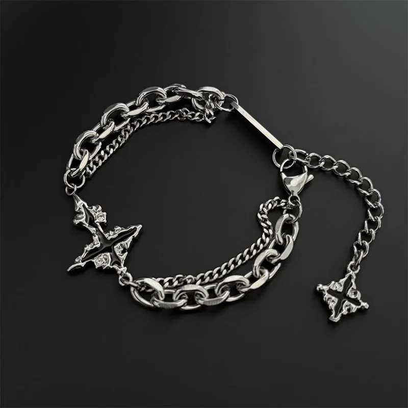

Vintage Gothic Black Cross Bracelets For Men Women Niche Design Punk Hip-Hop Popular Jewelry Gift Luxury Trendy Accessory