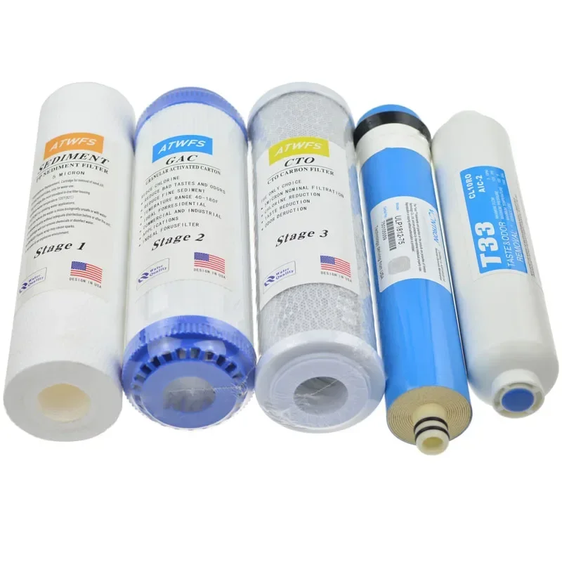 Water Purifier 5 Stage Filter Cartridge 75 gpd RO Membrane Reverse Osmosis System Water Filters For Household