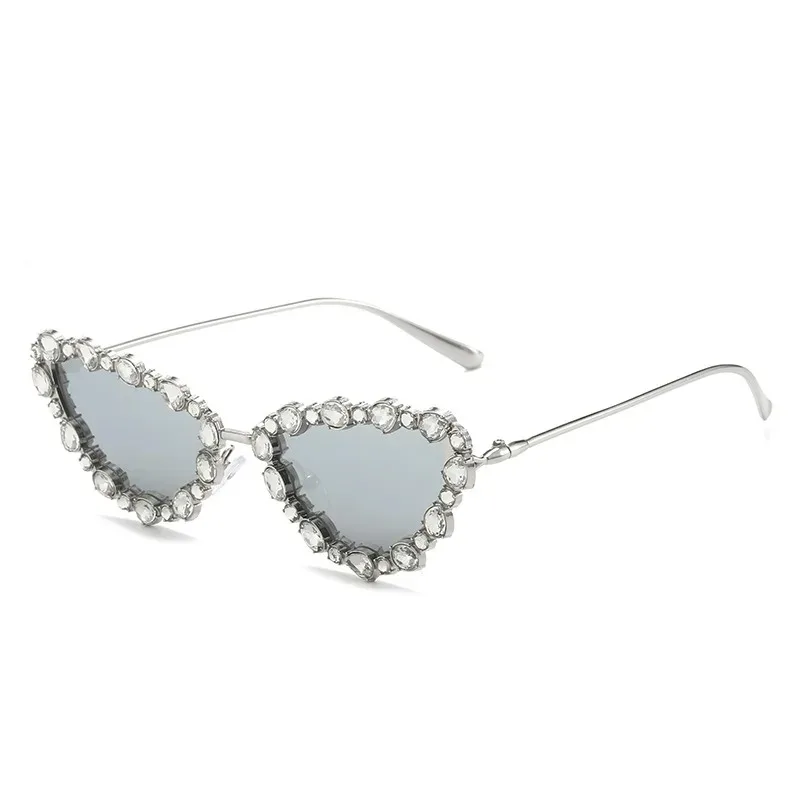 

Luxury Rhinestone Cat Eye Sunglasses for Women Vintage Rimless Triangle Sun Glasses Men Outdoor Retro Eyewear Gafas UV400