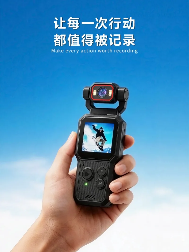 4K high definition motion camera with screen with wifi rotating lens night shot filling light portable handheld recorder