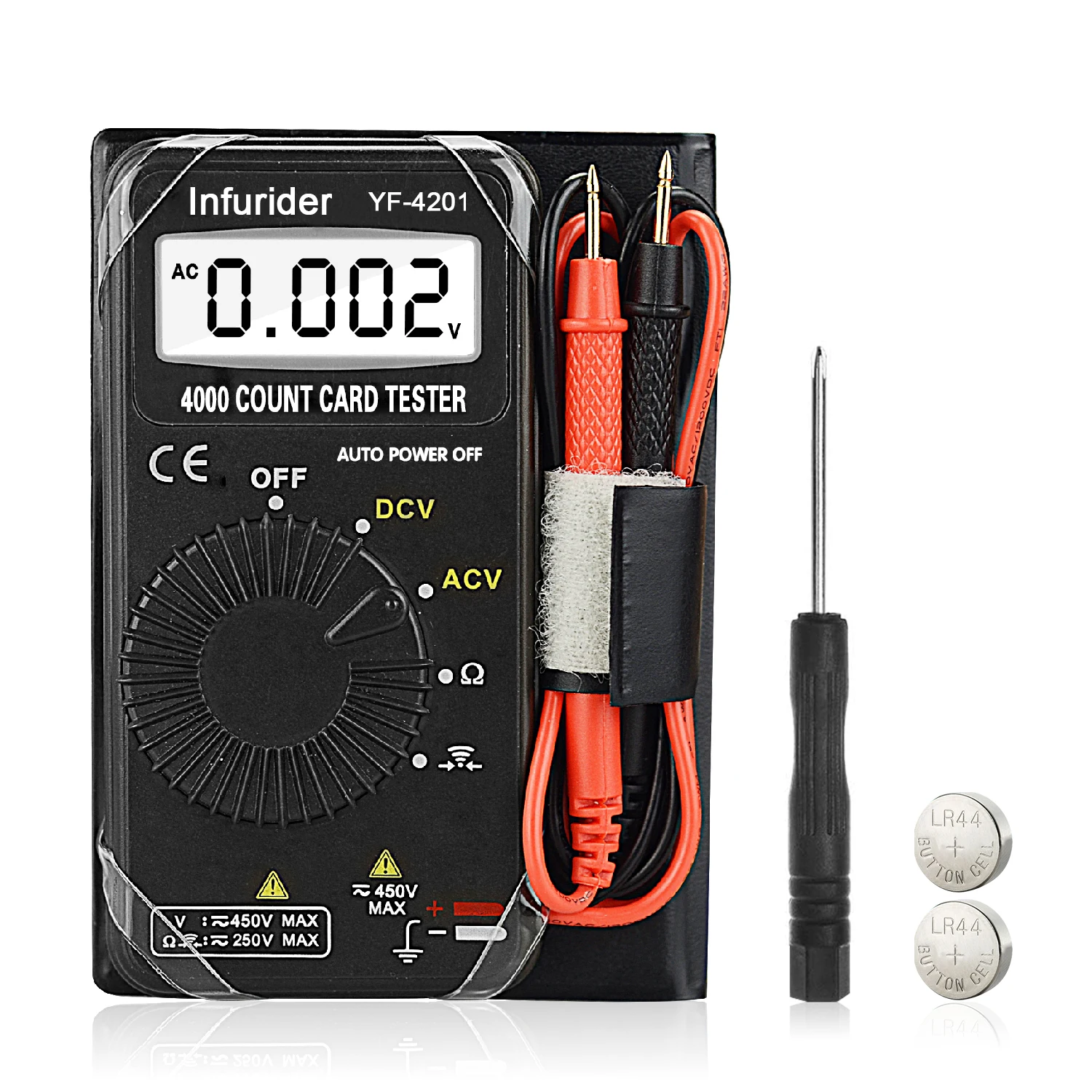 

Mini Pocket Multimeter DC AC Voltmeter Ohm Meter Digital Multimeter with Auto-Ranging, Resistance, Continuity, Buzzer
