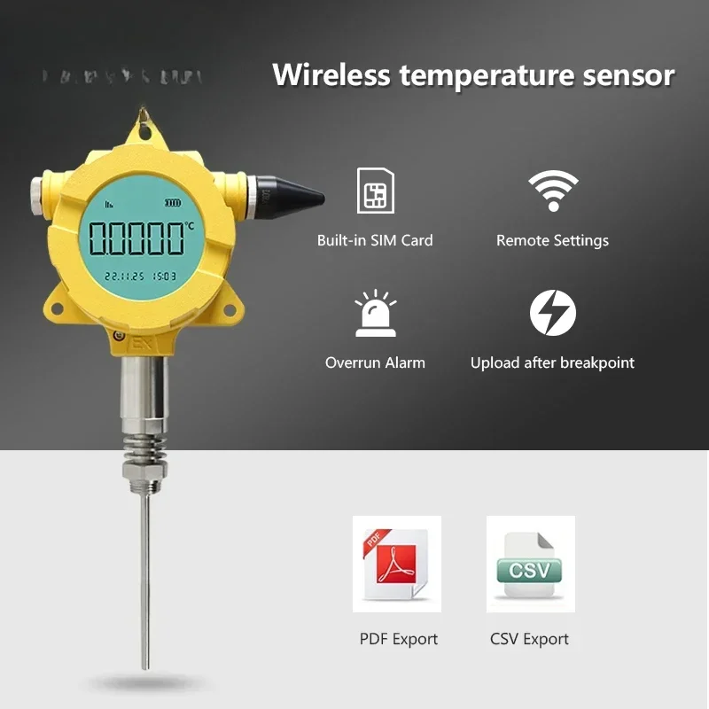 Vendite calde Holykell IP68 Trasmettitore di temperatura wireless impermeabile 4g LORA con display LCD