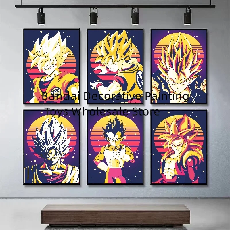 

Anime Dragon Ball Poster Figure Goku Vegeta Wall Art Painting Modern Mural Room Decor Gifts Modular Prints Picture Modern Home