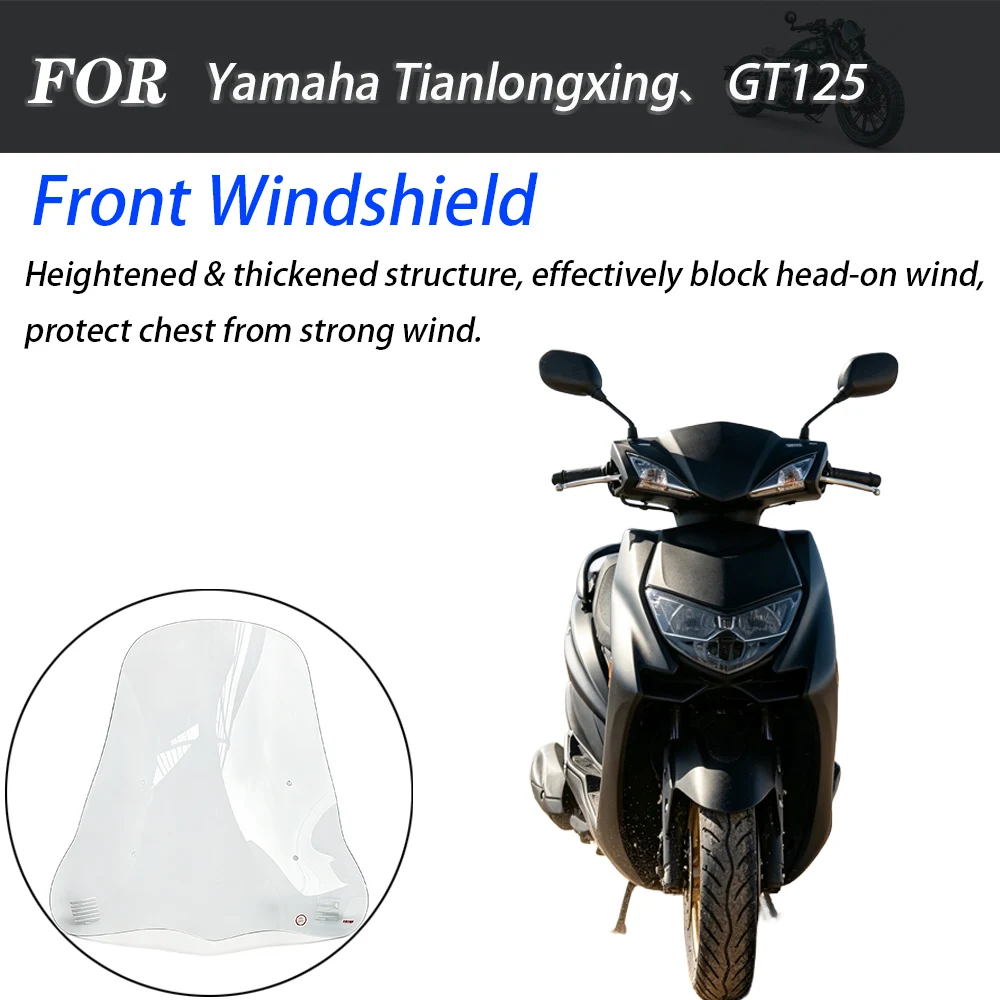 For Yamaha Tianlongxing GT125 Scooter Winter Big Chest‑Protection Front Wind Deflector Wind Visor Commuter Modified Parts