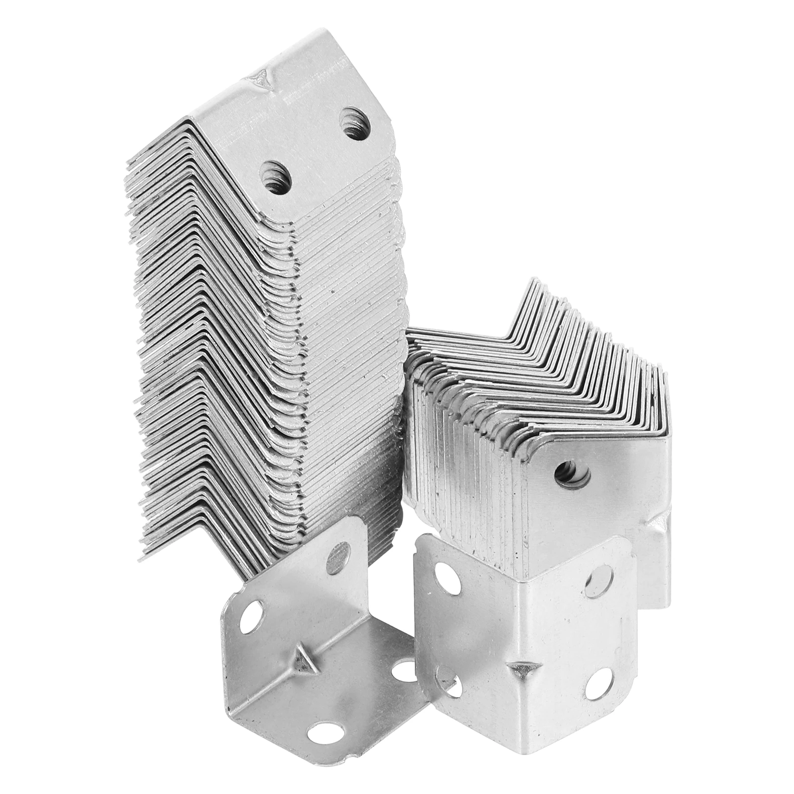 

100pcs L Brackets for Wood Furniture Angle Iron Cold Corner Connector Bracket Corner Brace Steel Braces Hardware