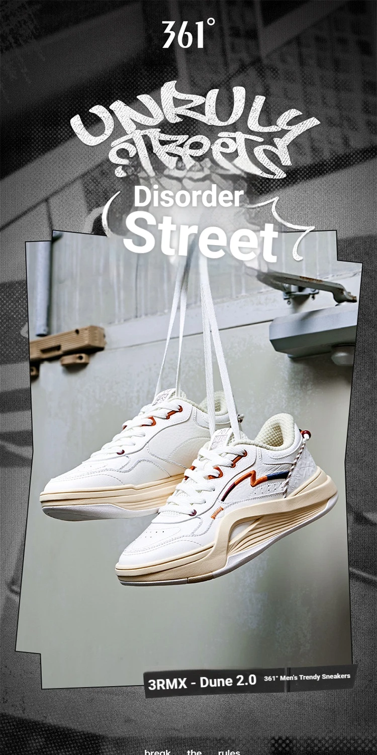 361 Degrees Dune 2.0 Leichtgewichtige Lifestyle-Sneaker für Herren, verschleißfest, stoßdämpfend, atmungsaktiv, mit weicher Sohle 672636617 – Detail 3