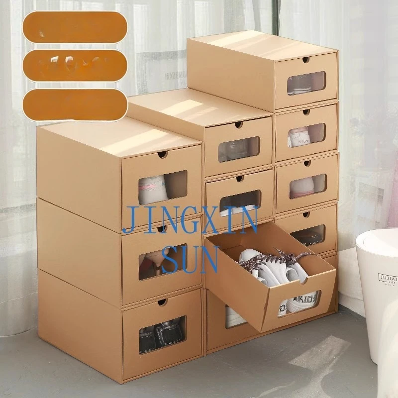 Household Shoes Storage Box Shoe Cabinet Transparent Drawer Long Boots Carton
