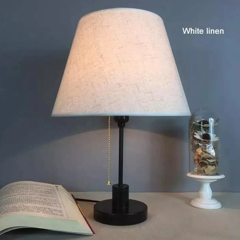 Table Lamp Lampshade Accessories E27 Linen Bedside Lamp Wall Lamp Floor Lamp Shade Cloth Lower Diameter 30Cm