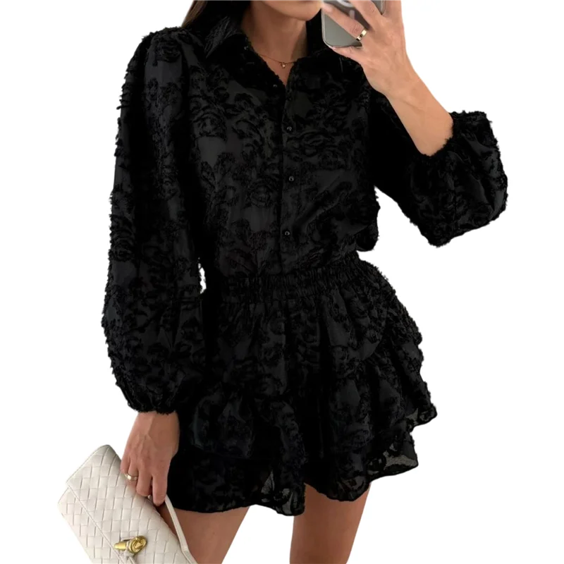 

ABP-Womens 2 Pieces Lace Blouse T-Shirts Tops Bodycon Shorts Party Clubwear Tracksuit Outfits Set