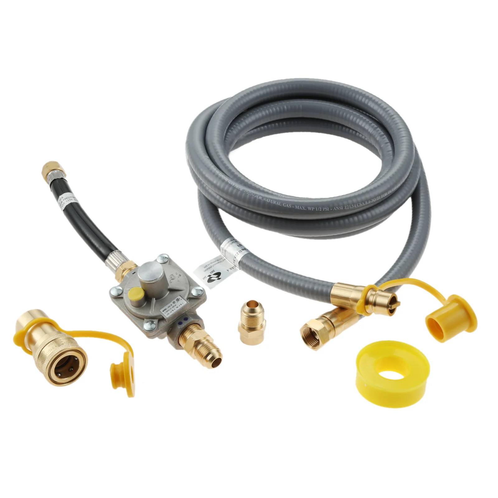 1Set 10FT Natural Gas Hose Regulator Kit Replacement for KitchenAid Grill Outdoor Heater Smoker Fire Pit Repair Parts