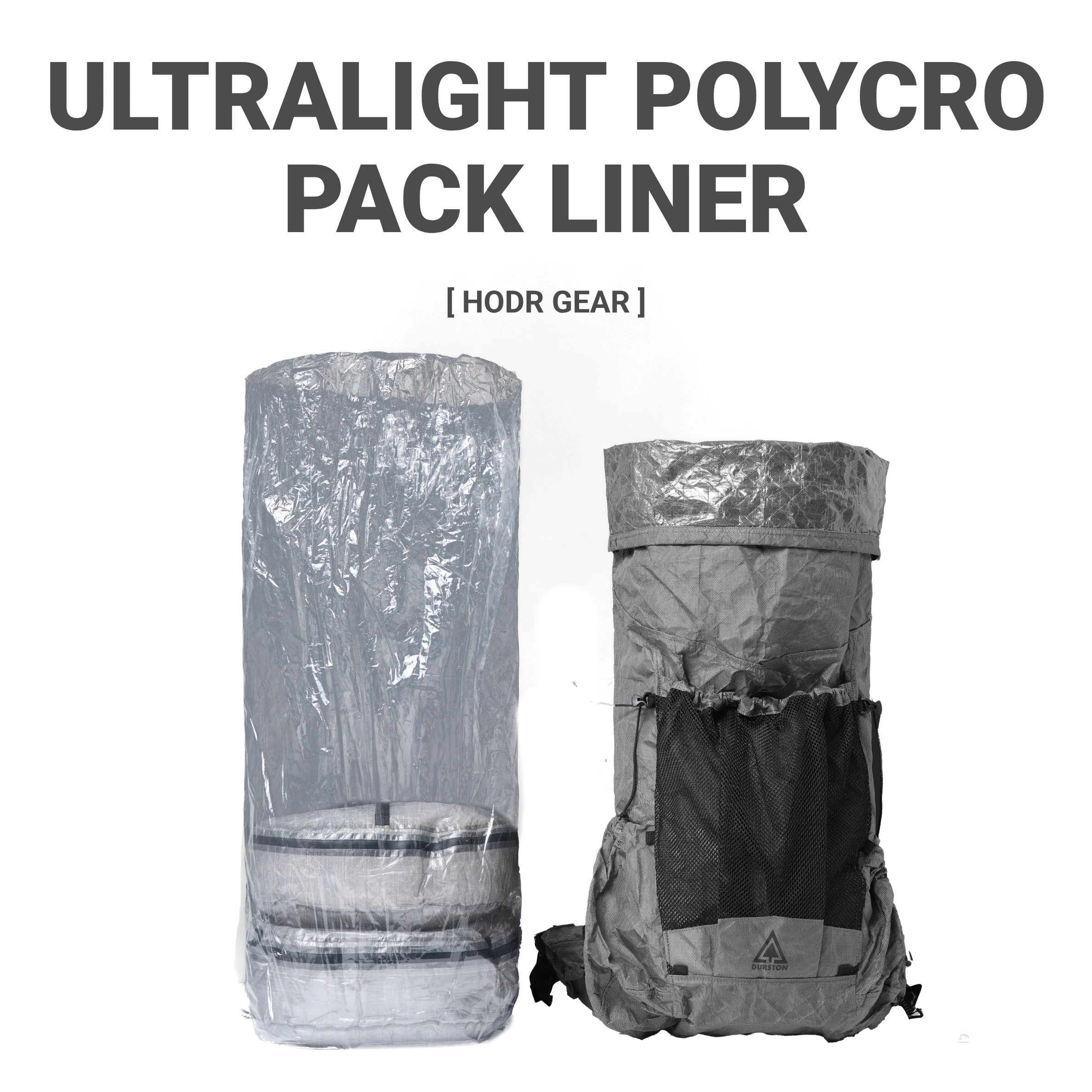 [HODRGEAR] Ultralight Pack Liner Polycro Bag Packing Waterproof Ultralight Backpack for Hiking Trekking UL Lightweight Gear Acc