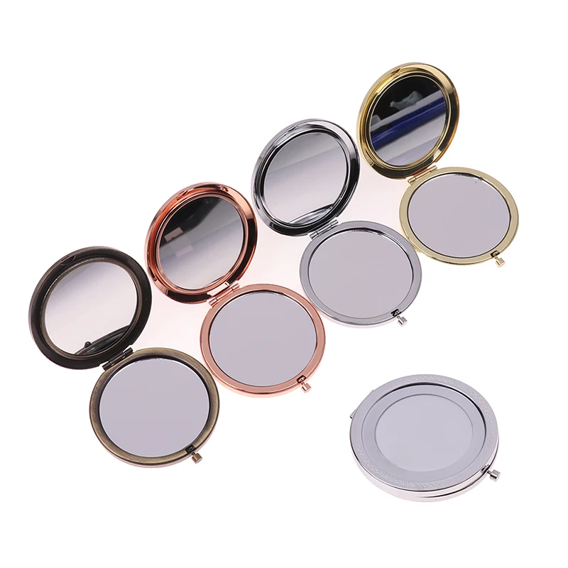 Foldable Vintage Makeup Mirror Mini Square Makeup Vanity Mirror Portable Hand Double-sided Compact Pocket Cosmetic Mirror