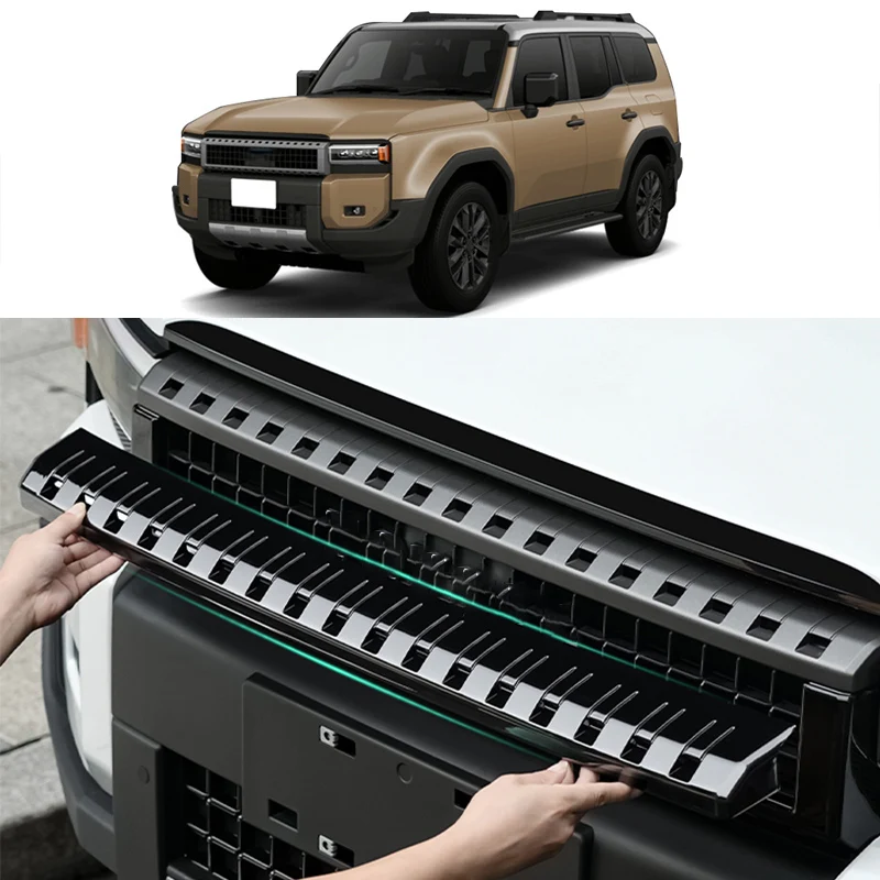 

Для Toyota Land Cruiser Prado LC250 2024, черненая решетка, декоративная рамка из АБС-пластика, аксессуары для внешнего вида Black Warrior