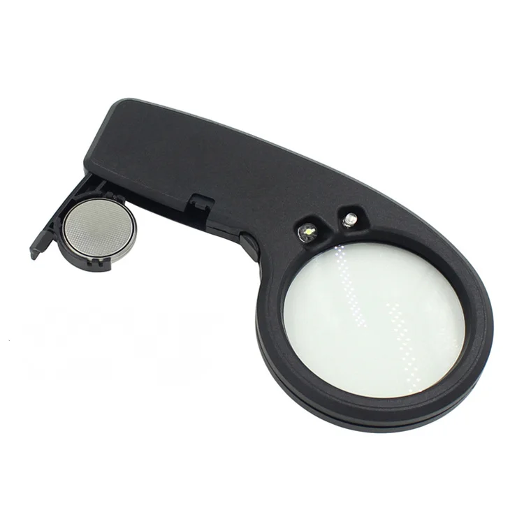 Imagem -04 - Lupa Lupa com Luz Led Lupa de Bolso Portátil 50 mm Jóias Leitura Lupa 4x