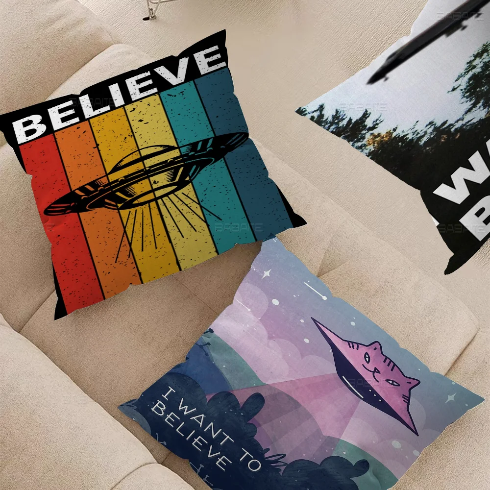 The X-Files I Want To Believe Pillow Anime Pillow Sofa Bed Head Pillow Cover Cushion Cover 45x45 Cm Fashion