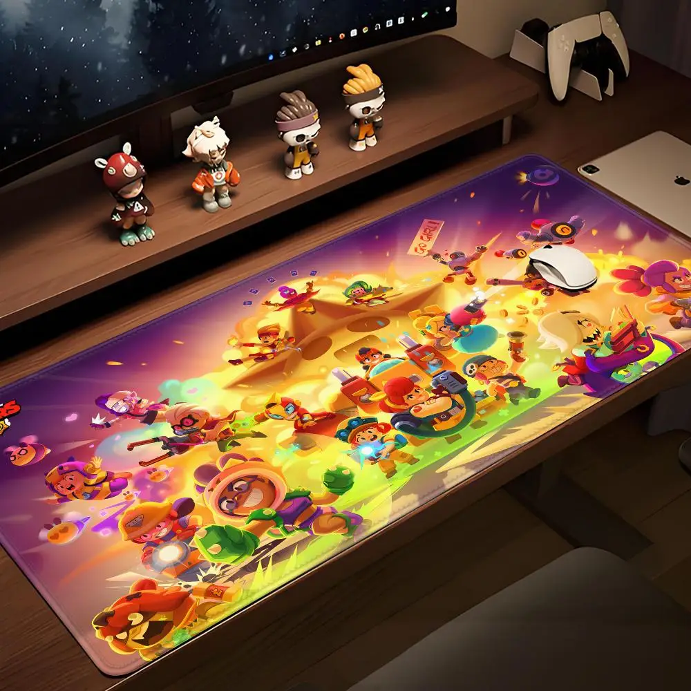 Cartoon Game B-Brawl S-Stars Mouse Pad Cartoon Lock Edge Large Gaming Pad Computer Gamer Keyboard Mat Desk HYBXAXC PC Desk Pad