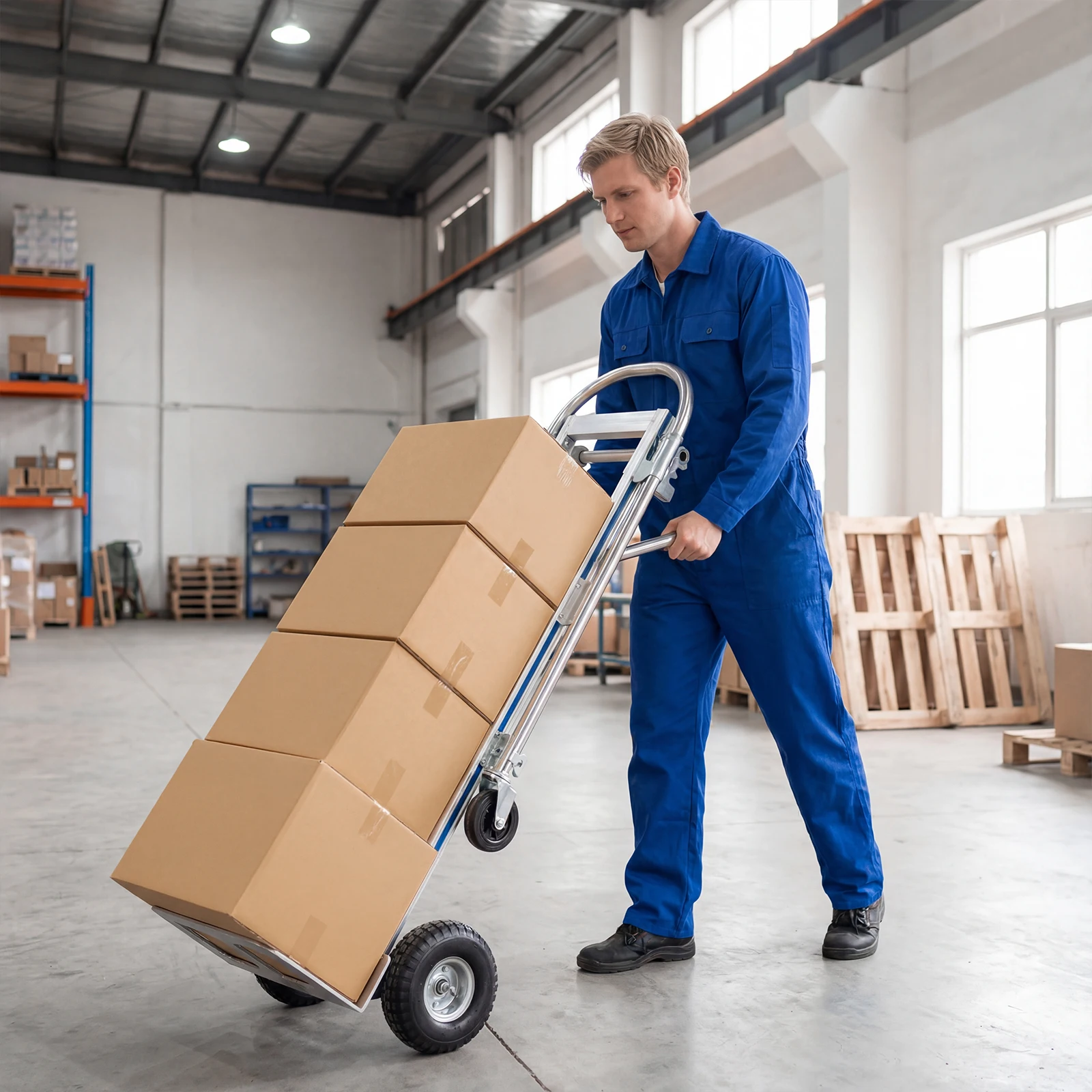 

Ergonomic Handle Truck Rust Proof Cargo & Storage Cart Equipment Wear Resist for Warehouse Factory Retail Store Office