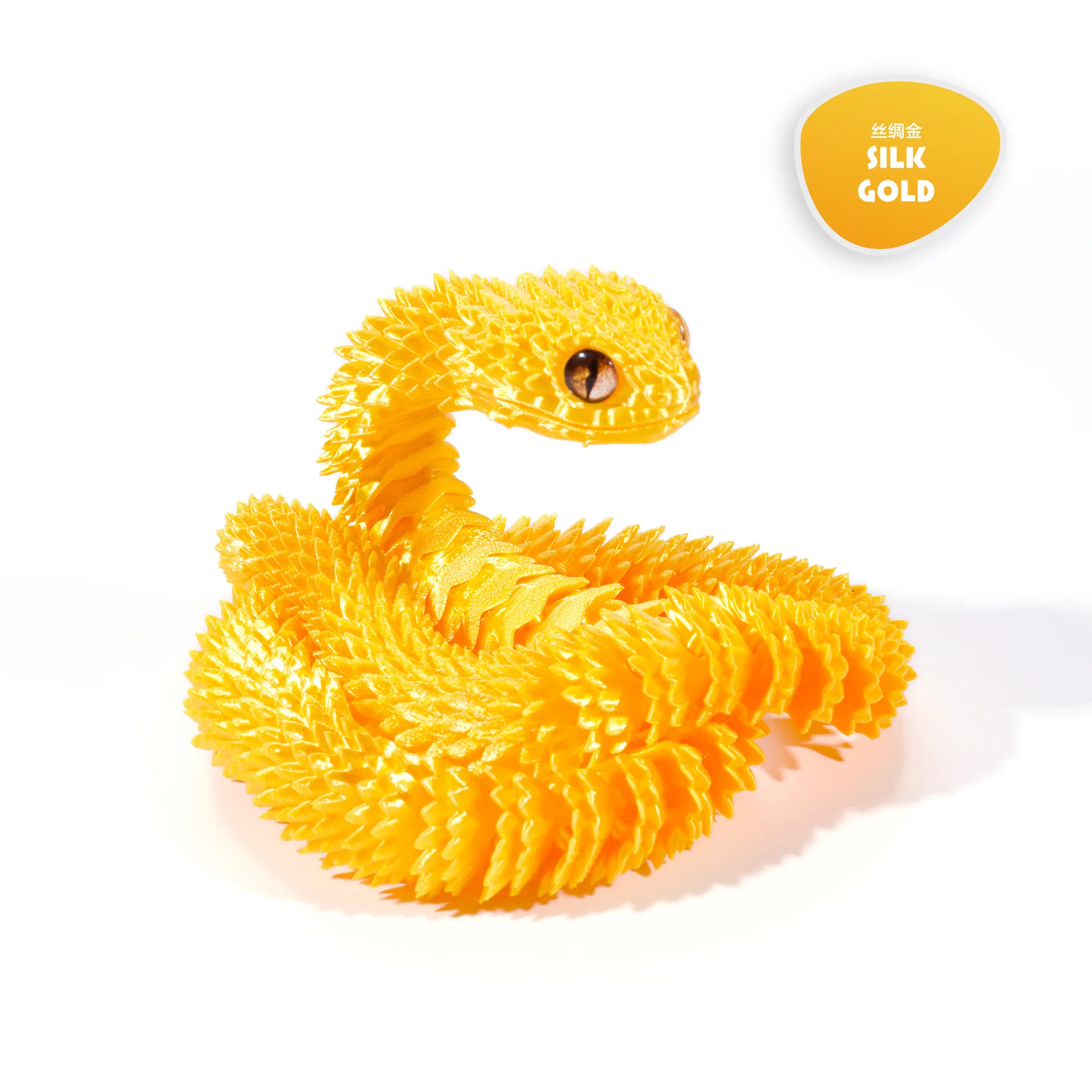 

3D Printed Snake Figurine: Movable Joint Fidget Toy. Snake & Dragon 3D Figures – Desktop Ornament, New Christmas Gift for Kids.