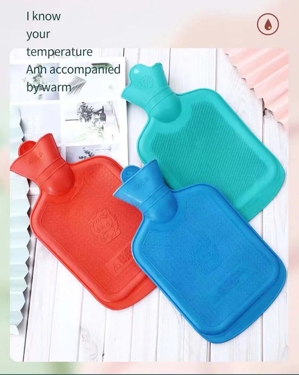 1PC 500ml Water Injection Rubber Hot Water Bottle Thick Hot Water Bottle Winter Warm Water Bag Hand Feet Warmer Water Bottle