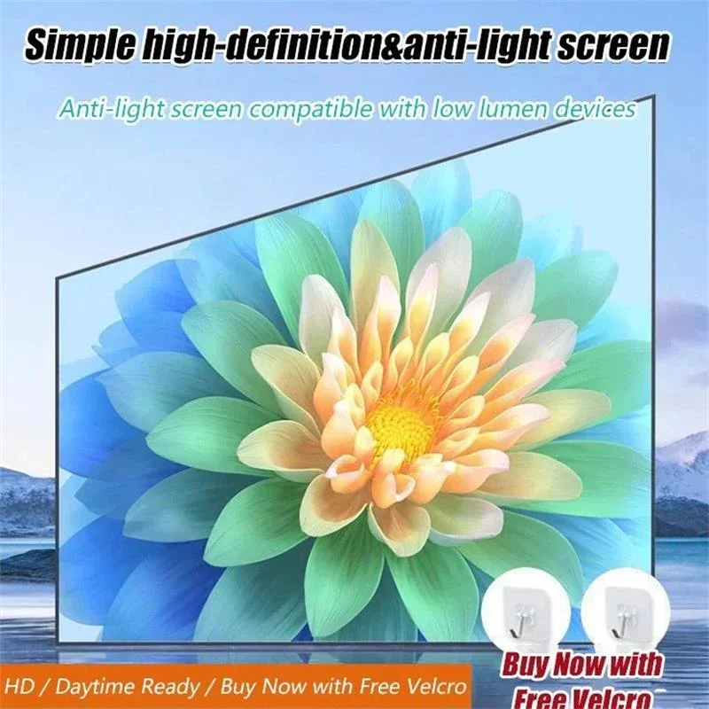 150 inch 4K Movie Projector Screen 16:9 HD Foldable Portable Anti-light Projection Double Sided 120 inch Video Projector Screen