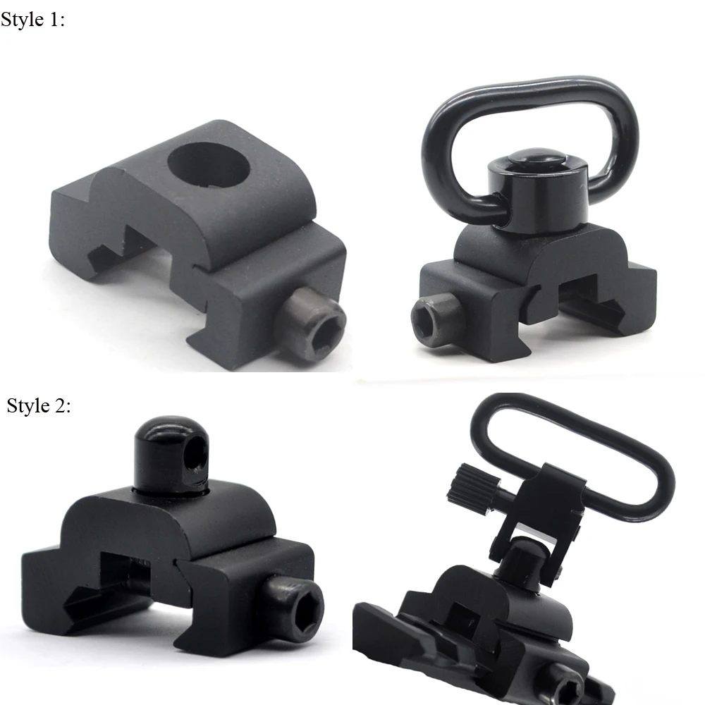 

TriRock 2 kinds 20mm Picatinny Mount with 1.25'' inch QD Sling Swivel Set Black Sling Swivel Strap Buckle Quick Release Button