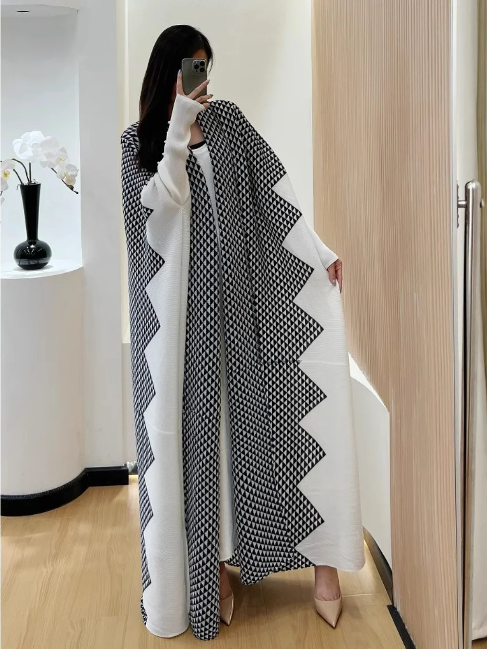 دبي عباية مطوية للنساء فساتين طويلة للعيد سترة قفطان إسلامي رداء جلابية رمضان المغرب قفطان فيستدوس لارجوس 2026 #4