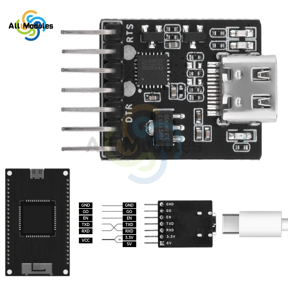 USB to UART/RS232/RS485 Serial Port Burning Downloader Module CH910F Driver For ESP32 TYPE-C