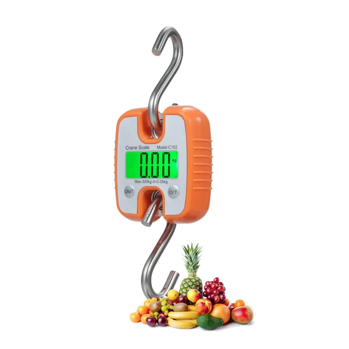 LCD Mini Digital Crane Scale 300kg Hanging Scale High Precision Handheld S-Shaped Crane Scale Electronic Portable Crane Scale