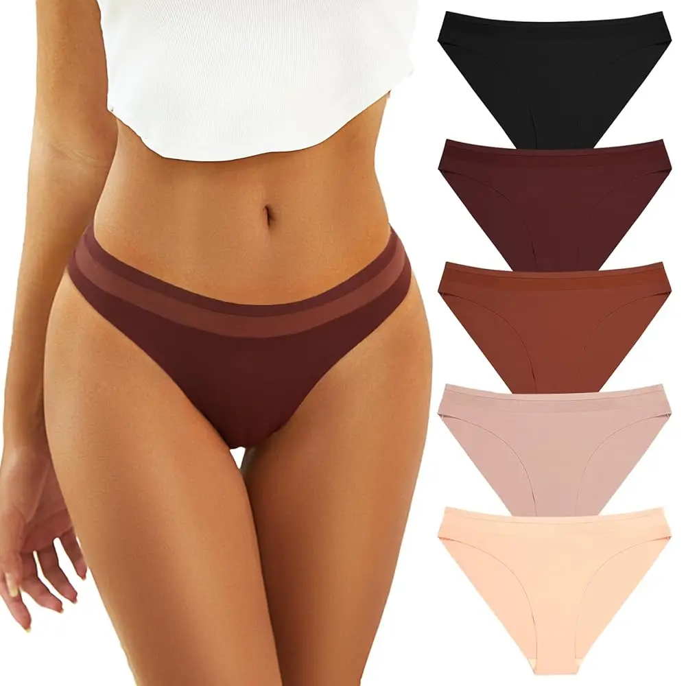 

Женское бесшовное нижнее белье, мягкие трусики-бикини для молодых девушек, 5 штук в упаковке