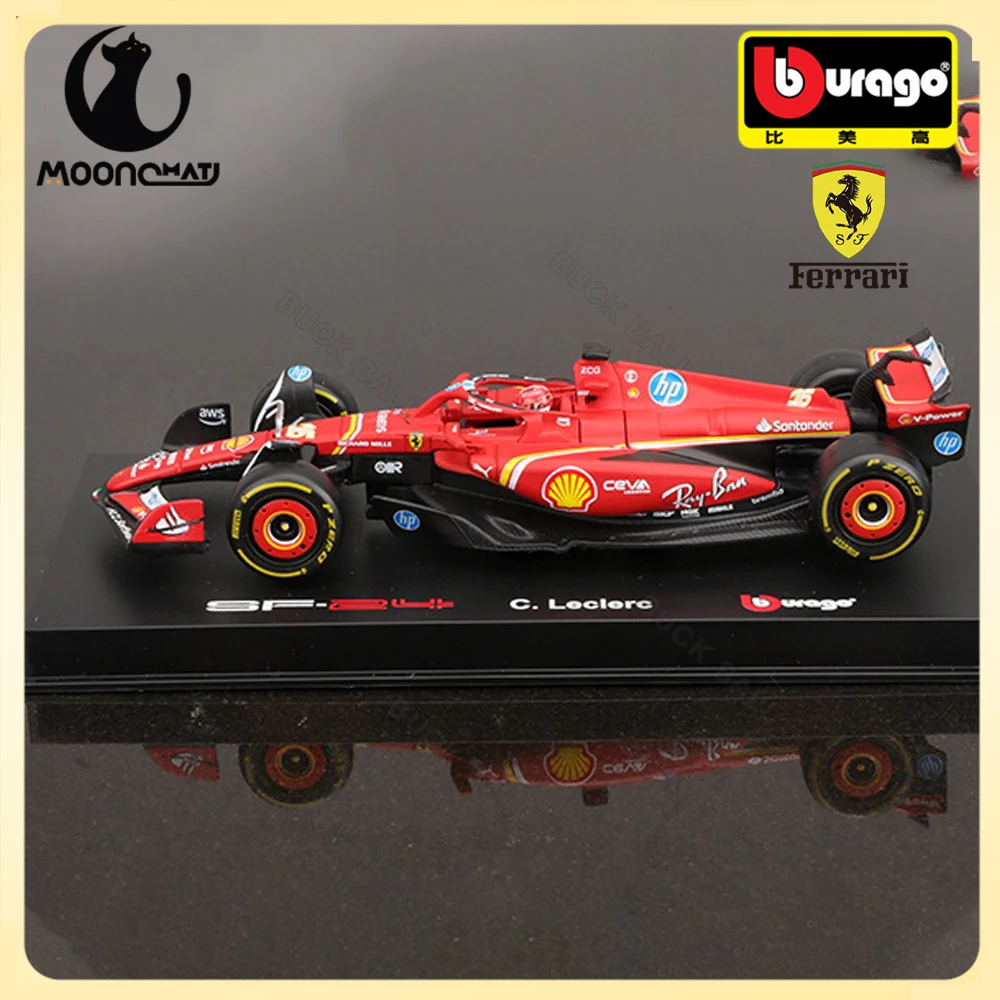 Bburago 1:43 Ferrari SF24 Hardcover SF-24 F1 16# Leclerc 55# Sainz Formula 1 Car Die-cast Model Alloy Car Collection Toy Gift